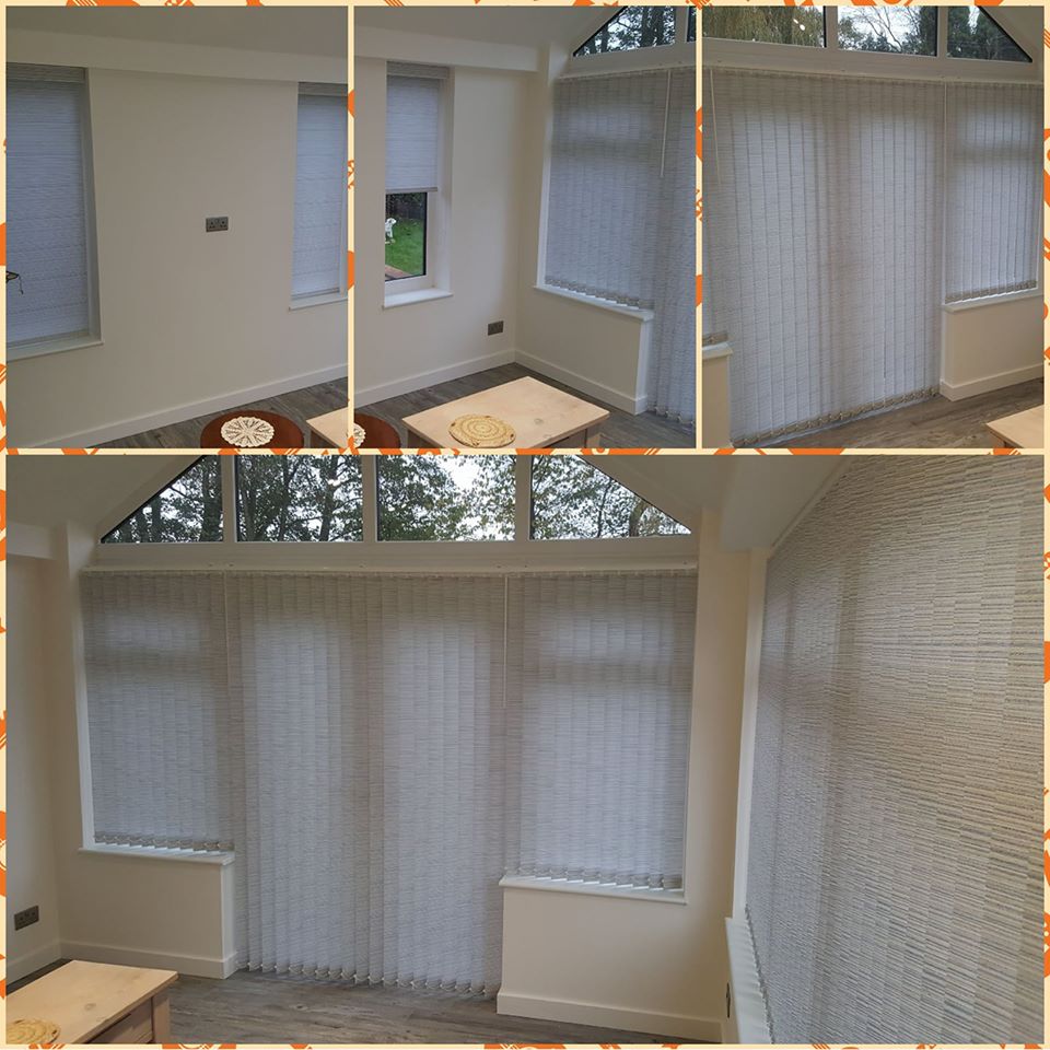 Collage of vertical blinds showing off the expert fitment